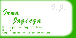 irma jagicza business card